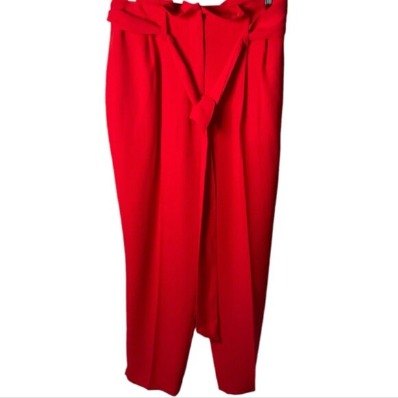 Brand New Women's Max Studio Red Paperbag Waist Pants - Picture 5 of 14